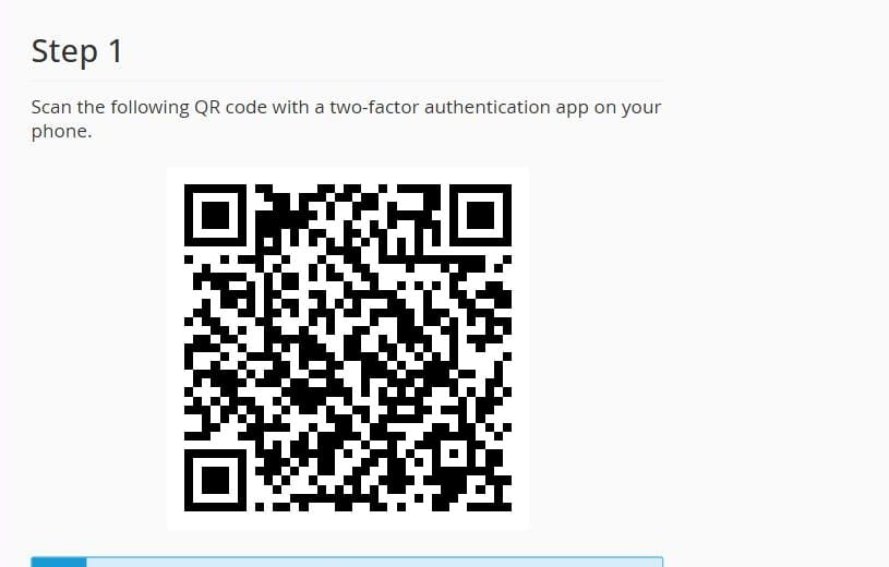 QR kod koji se skenira aplikacijom za dvofaktorsku autentifikaciju
